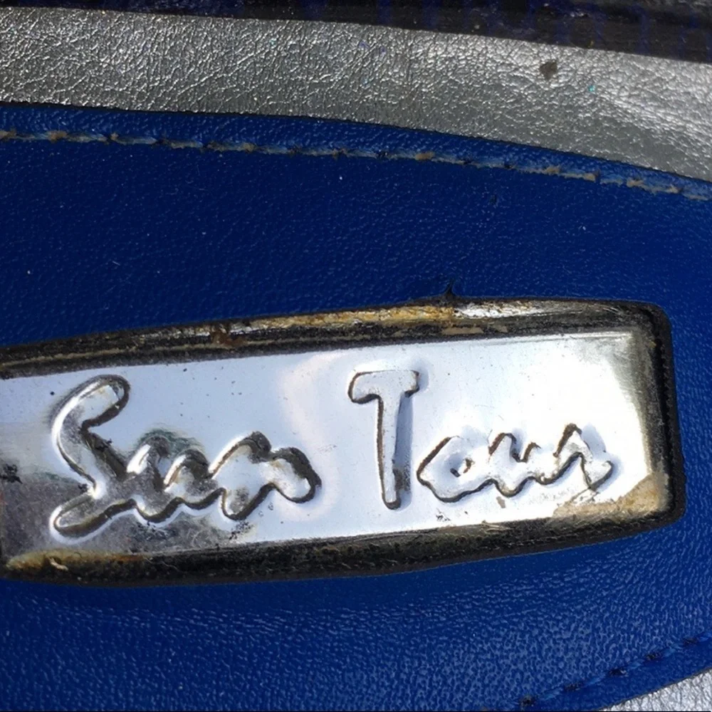 SunTour Euro 40 🇬🇧 Platform Peep-toe Wedge Vintage,Leather & Rhinestones Cover - Picture 7 of 17